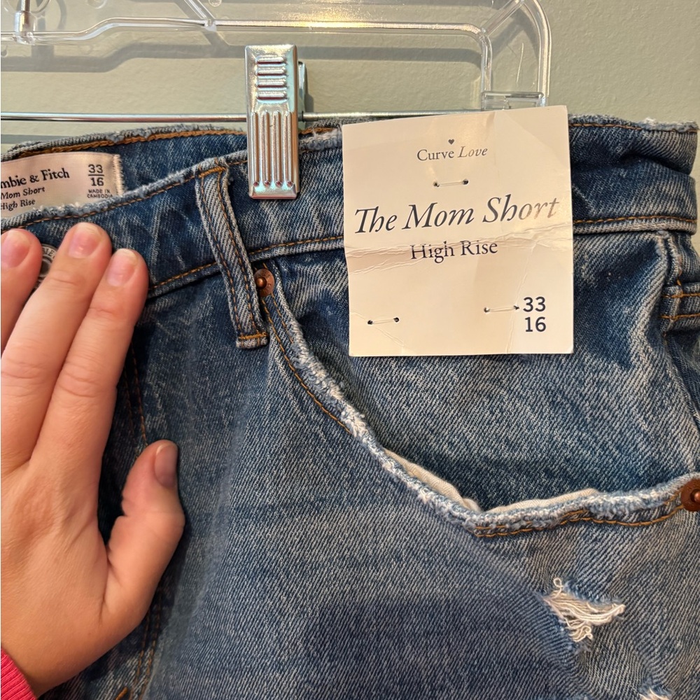 Abercrombie & Fitch Distressed Blue Denim Shorts